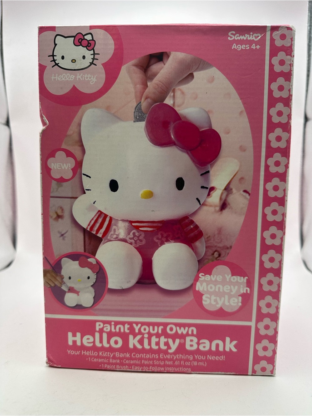 Hello Kitty Pink and White Paint-Your-Own Coin Bank